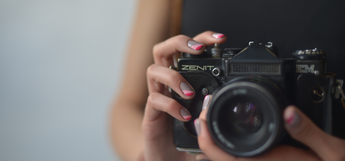 Hand holding camera